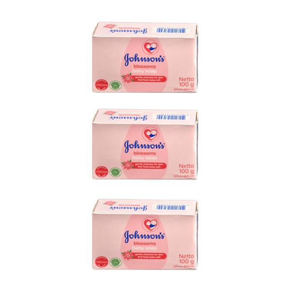 صابون بچه جانسون مدل Blossom وزن 100 گرم بسته 3 عددی